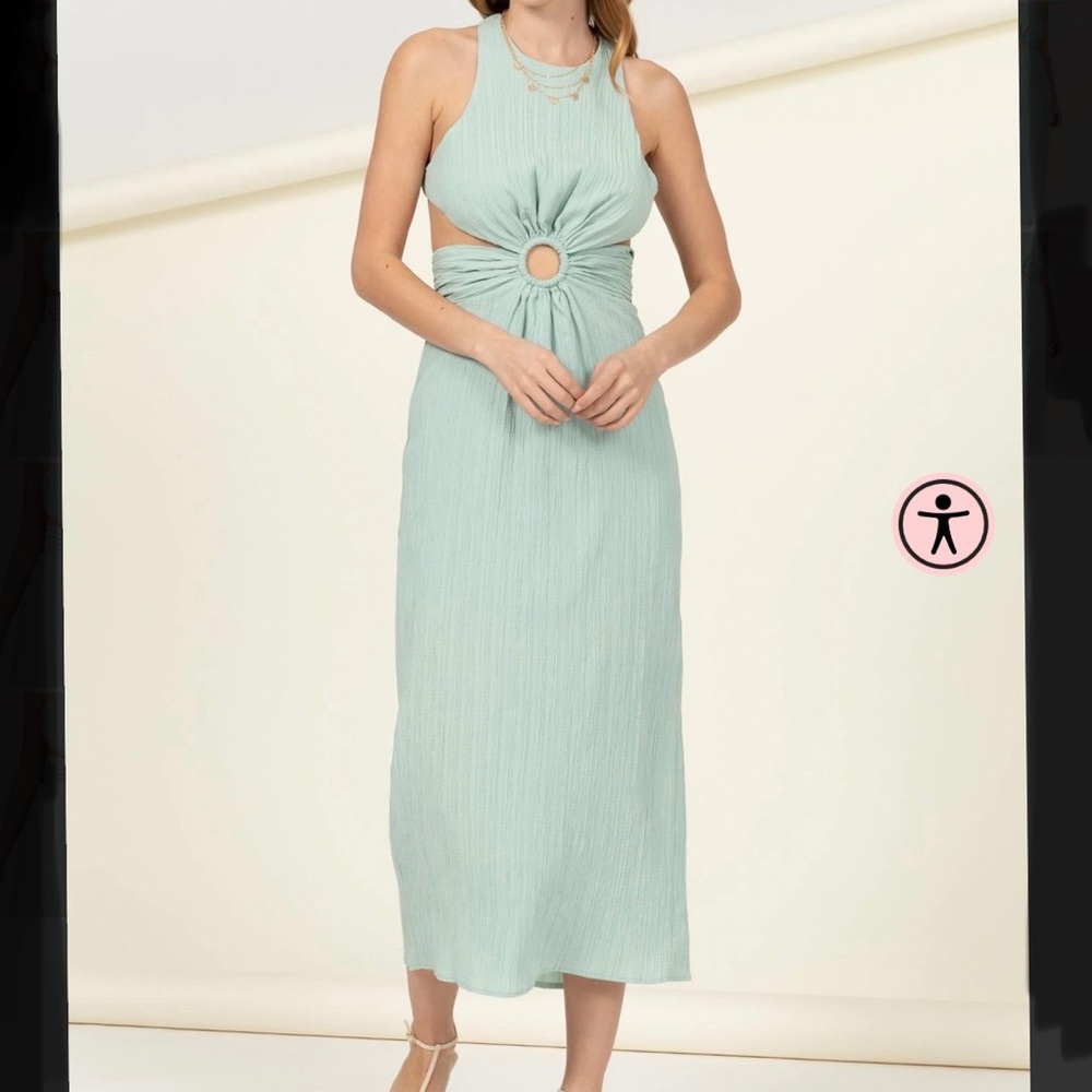 HYFVE Cut-out Dress color sage green